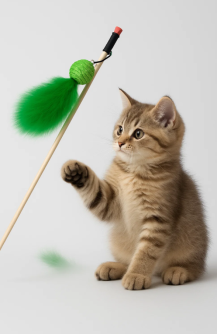 Махалка для кошек "Пушистик зелёный", 50 см