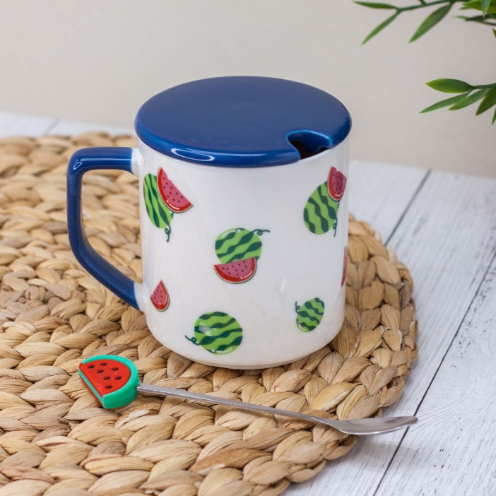 Кружка "Girl with watermelon", blue (375 ml) 