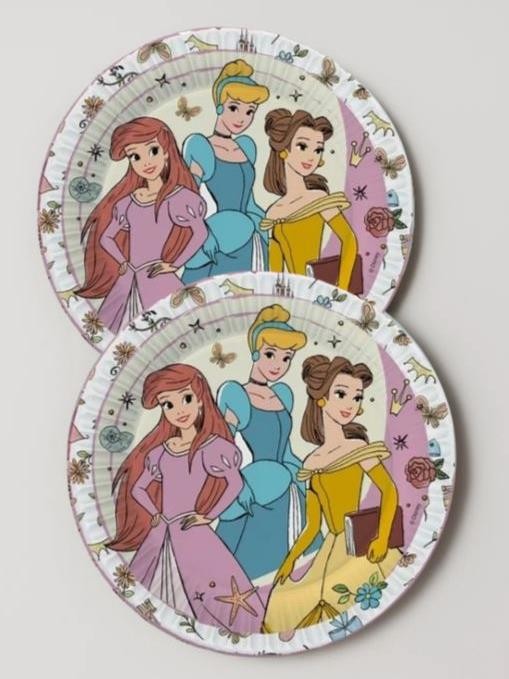 Набор бумажных тарелок 6 шт. "Принцессы", (d=180 мм) 