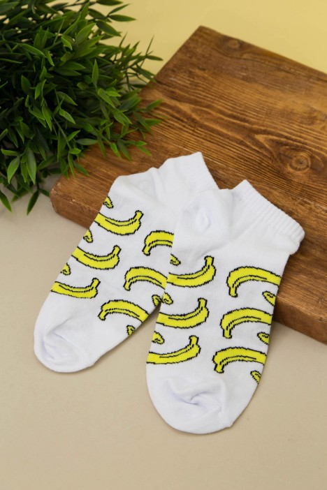 Носки женские "Banana", белый, р. 35-40 