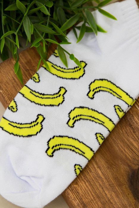 Носки женские "Banana", белый, р. 35-40 
