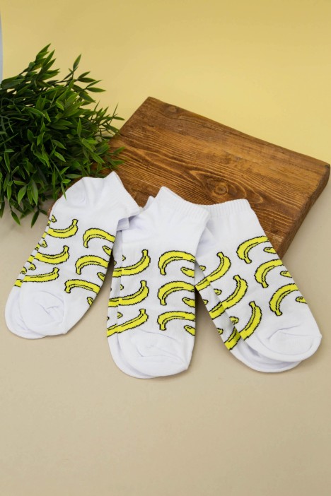 Носки женские "Banana", белый, р. 35-40 