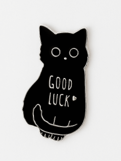 Значок металлический iLikeGift &quot;Cat good luck&quot;