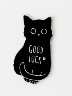 Значок металлический iLikeGift "Cat good luck"