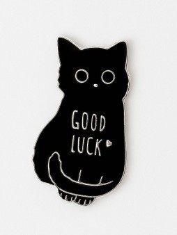 Значок металлический iLikeGift "Cat good luck"