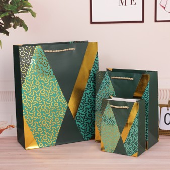 Пакет подарочный (M) "Сraquelure", green (26*32*10)