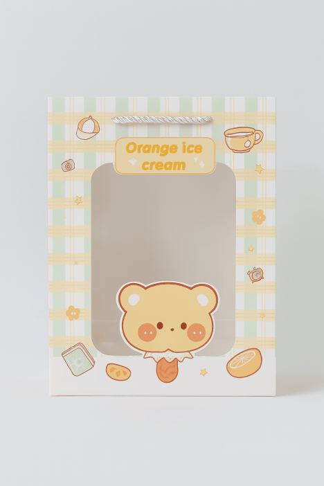 Пакет подарочный (XS) "Lovely animals, plaid", green (14.5*19.5*10) 