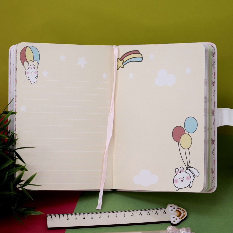 Блокнот (B6) «Happy bunny», pink (13,5 х 18,6)