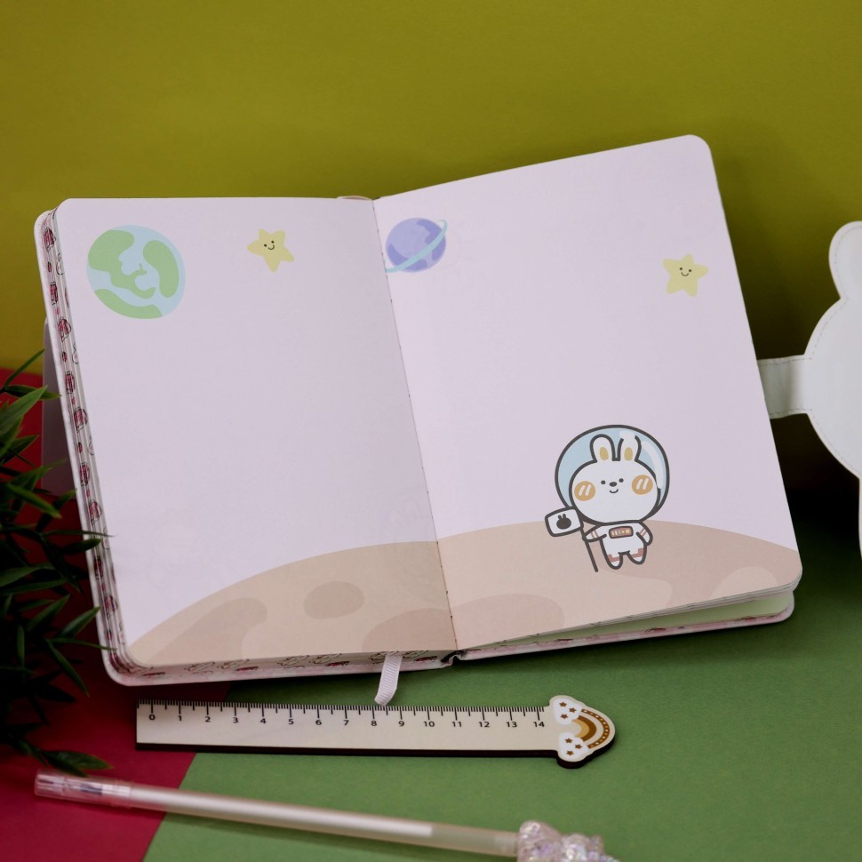 Блокнот (B6) «Happy bunny», pink (13,5 х 18,6)