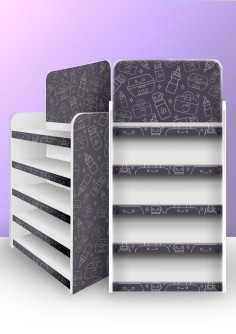 Стойка универсальная напольная "Grey" 1890*870*375, 5 полок (+ топпер)