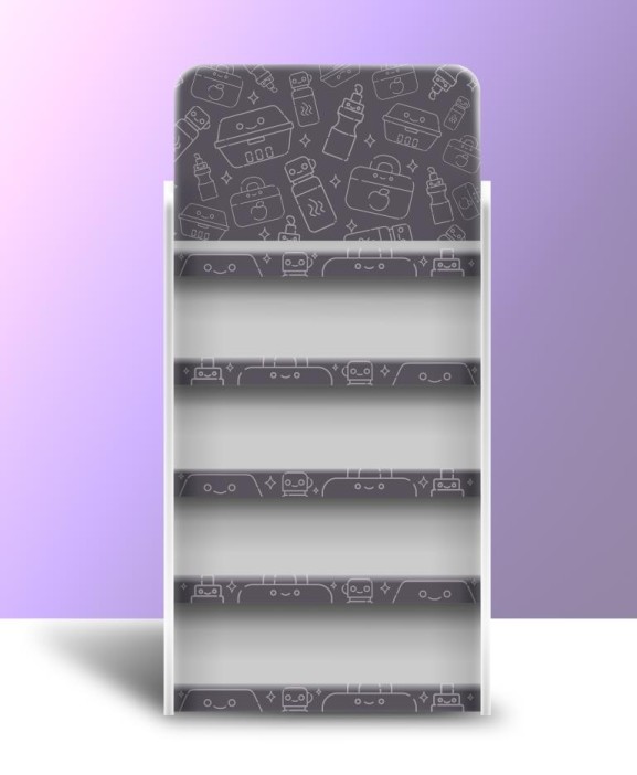 Стойка универсальная напольная &quot;Grey&quot; 1890*870*375, 5 полок (+ топпер) 