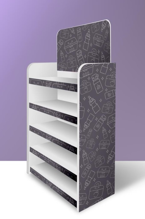 Стойка универсальная напольная &quot;Grey&quot; 1890*870*375, 5 полок (+ топпер) 