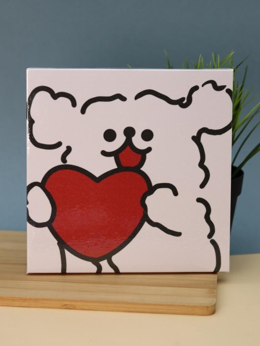 Картина из помпонов на подрамнике Draw Me! «Heart of a Dog», (20 х 20 см) 