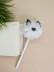 Ручка с помпоном "Meow", white 