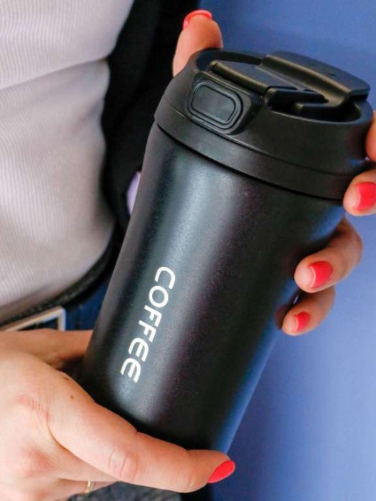 Термокружка «Hot coffee», black (420 ml) 