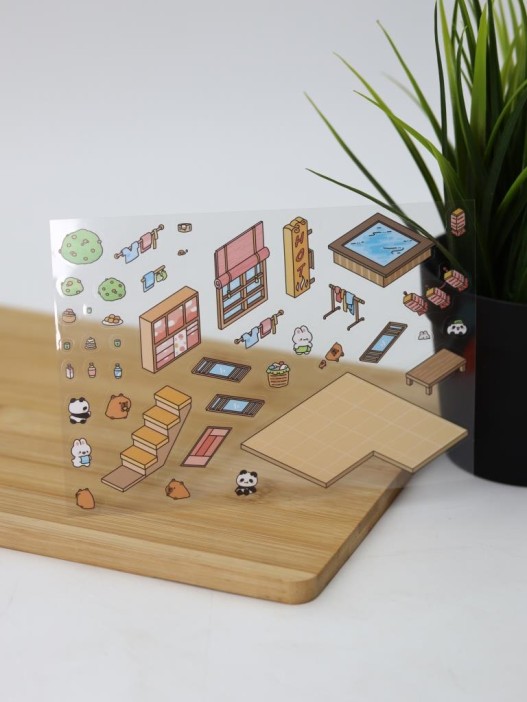 Наклейки+пинцет для творчества румбокс "Аквапарк", коричневые (16*20 см) 