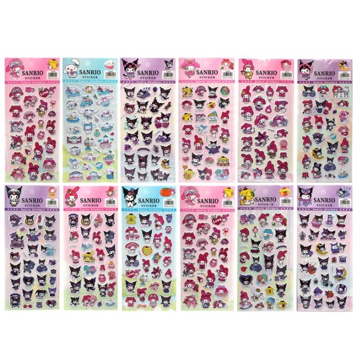 3D наклейки Sanrio &quot;Kuromi and friends&quot; (10*22 см), mix 