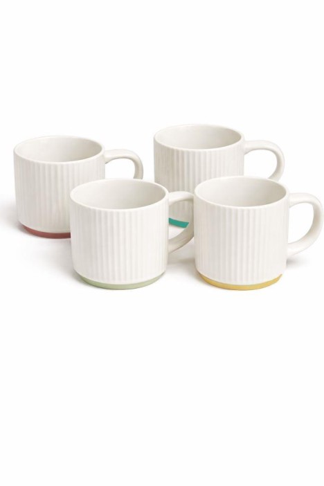 Набор керамических кружек 12шт. «Полоски», микс 