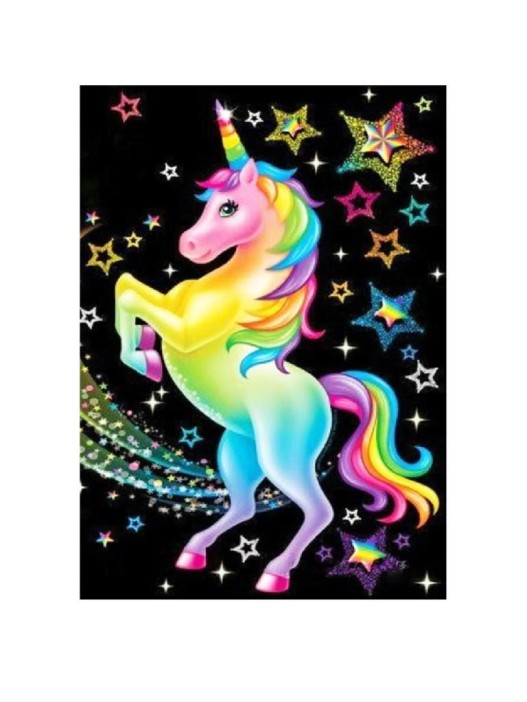 Алмазная мозаика без подрамника &quot;Единорог со звёздами&quot;, 15х20 см 