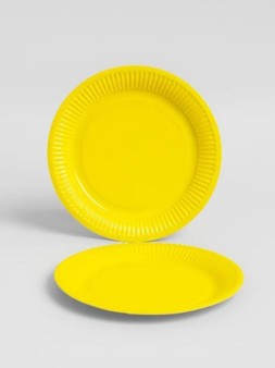 Набор бумажных тарелок 20 шт. "Party yellow" (180 мм)