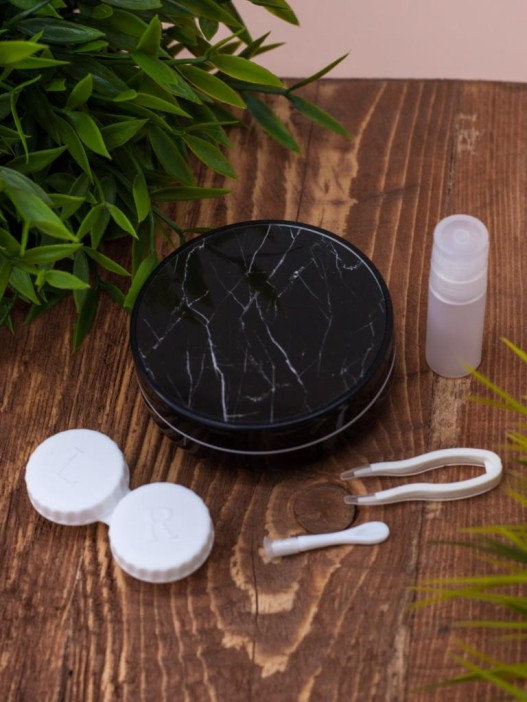 Контейнер для линз «Marble», black 