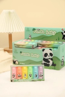 Набор маркеров текстовыделителей &quot;Lovely pandas&quot;, 6 шт, mix, шоу-бокс 24 шт.