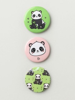 Набор значков 3 шт. iLikeGift Аниме «Panda»