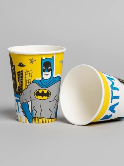 Набор бумажных стаканов 6 шт. "Batman", жёлтый, 250 мл 