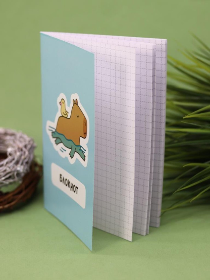 Блокнот А6 "Капибара и уточка"