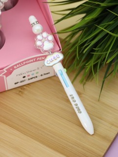 Разноцветная ручка 4 в 1 &quot;МЯУ лапка&quot;, white