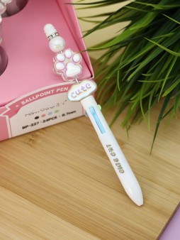 Разноцветная ручка 4 в 1 "МЯУ лапка", white