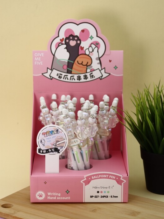 Разноцветная ручка 4 в 1 &quot;МЯУ лапка&quot;, white 