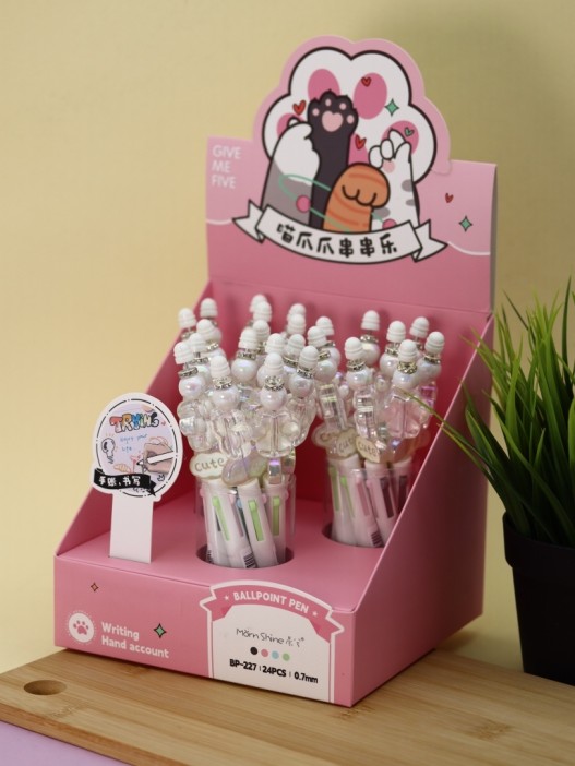 Разноцветная ручка 4 в 1 &quot;МЯУ лапка&quot;, white 