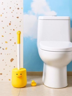 Ёршик для унитаза силиконовый «Chick», yellow (51*10*10 см)