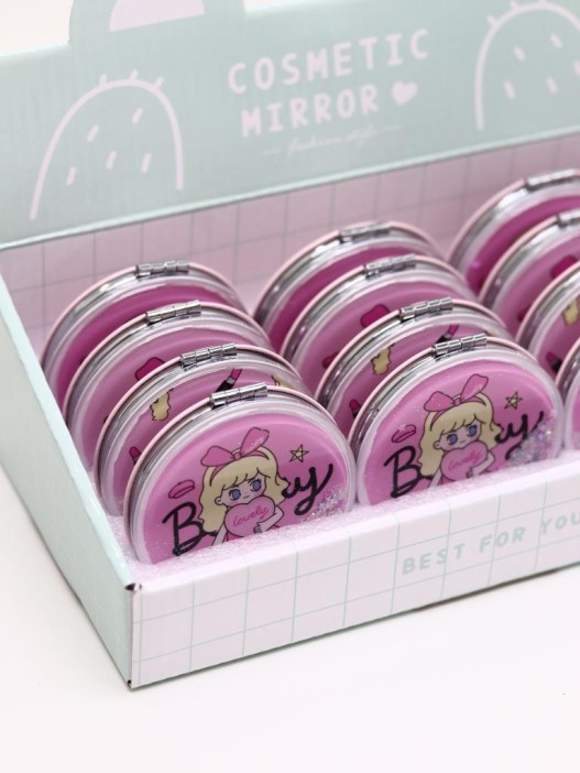 Набор зеркал «Beautiful girl» шоу-бокс 12 шт. (4 цвета) 