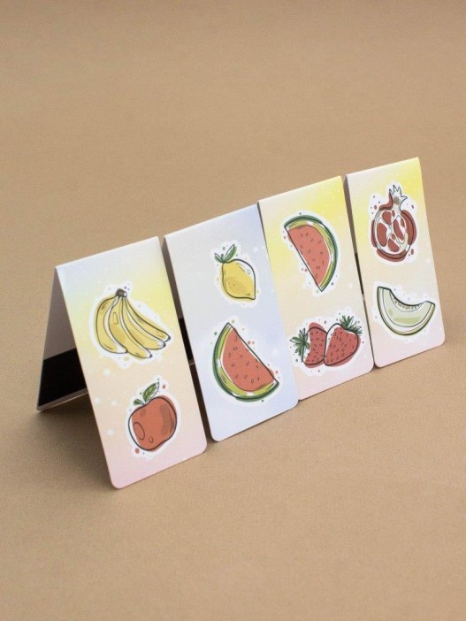 Набор магнитных закладок &quot;Juicy fruits&quot;, 4 шт., 35х70 мм 