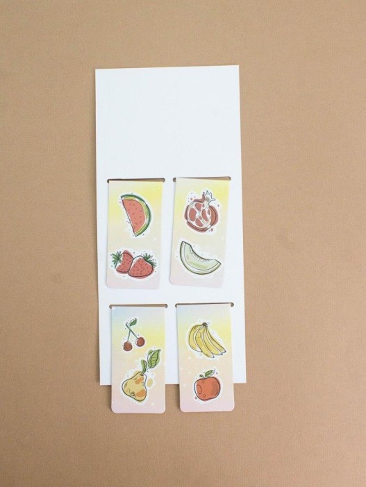 Набор магнитных закладок &quot;Juicy fruits&quot;, 4 шт., 35х70 мм 