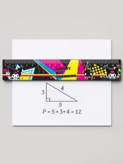Линейка пластиковая "Kuromi" с таблицей умножения, 20 см