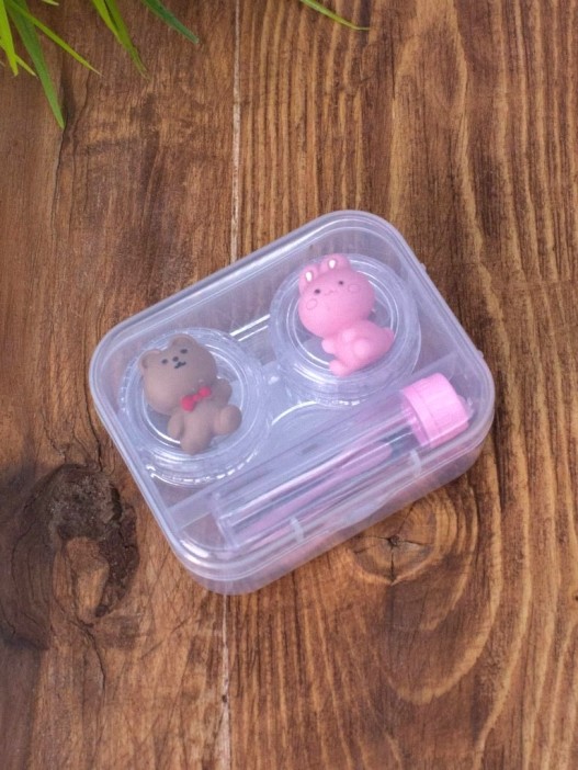 Контейнер для линз &quot;Duble bear-hare&quot;, pink 