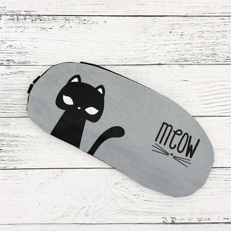 Маска для сна гелевая &quot;Meow cat&quot;, gray 