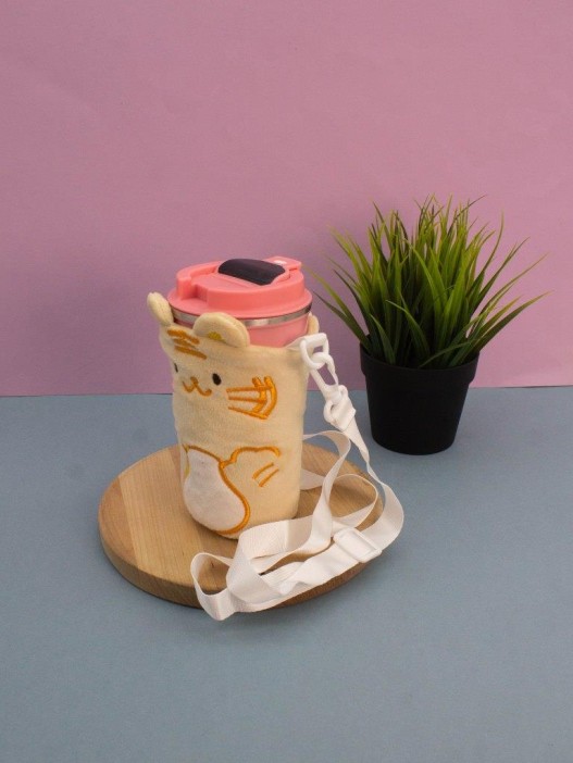 Футляр плюшевый для термоса &quot;Furry buddies&quot;, cat (15*10 см) 