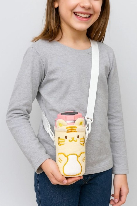 Футляр плюшевый для термоса &quot;Furry buddies&quot;, cat (15*10 см) 