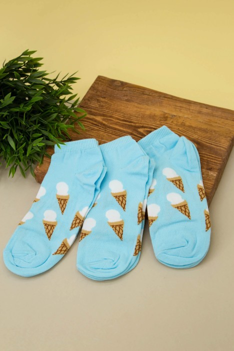 Носки женские "Ice cream horn", голубой, р. 35-40 