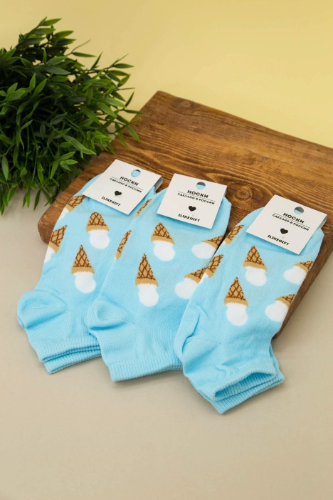 Носки женские "Ice cream horn", голубой, р. 35-40 