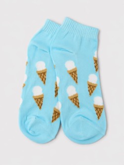 Носки женские "Мороженое в рожке", голубые, р. 35-40