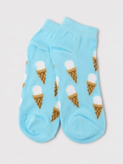 Носки женские "Мороженое в рожке", голубые, р. 35-40
