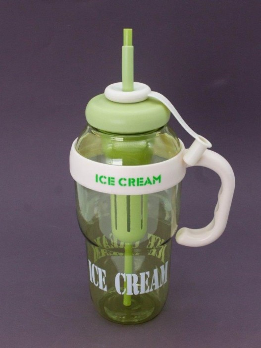 Бутылка с трубочкой &quot;IIce cream&quot; зелёная, 1400 мл 