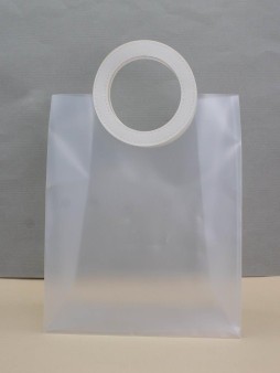 Пакет подарочный (M) "Round handle", white (28*23*11)