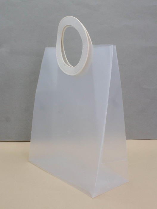 Пакет подарочный (M) "Round handle", white (28*23*11) 