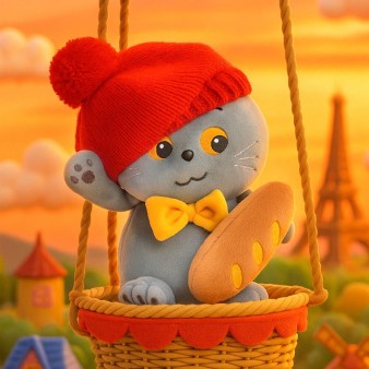 Мягкая игрушка "Кот Басик Бонжур" (16 см)